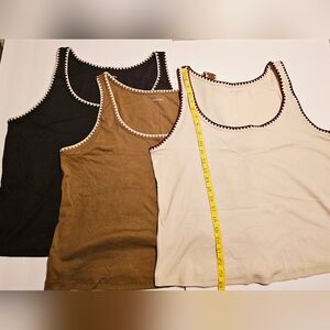 Old Navy Women's Cropped Tank Tops - Black, Tan, and Cream